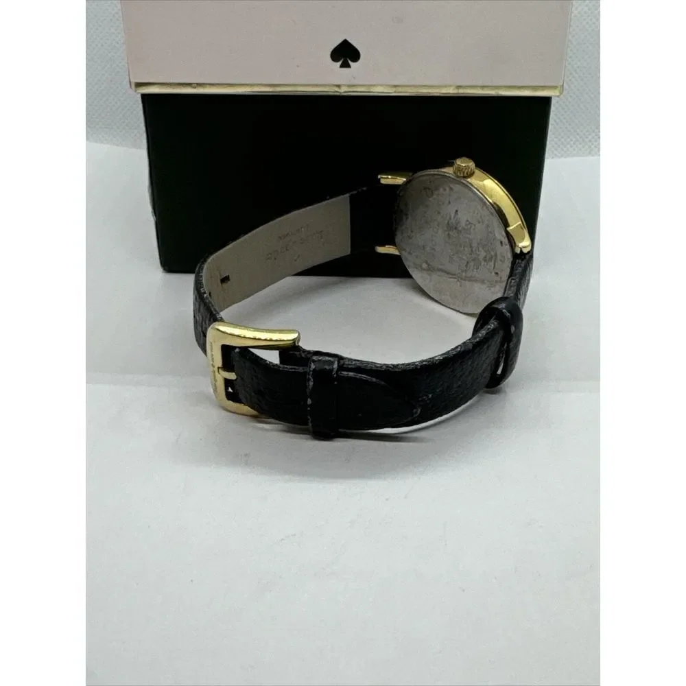 Kate Spade New York 0107 Women's Black Leather Analog Dial Quartz Watch JNA166
